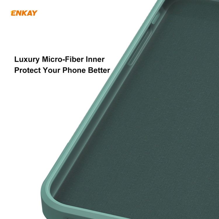 For iPhone 12 mini Hat-Prince ENKAY ENK-PC0672 Liquid Silicone Straight Edge Shockproof Case + 0.26mm 9H 2.5D Full Glue Tempered Glass Film, For iPhone 12 mini